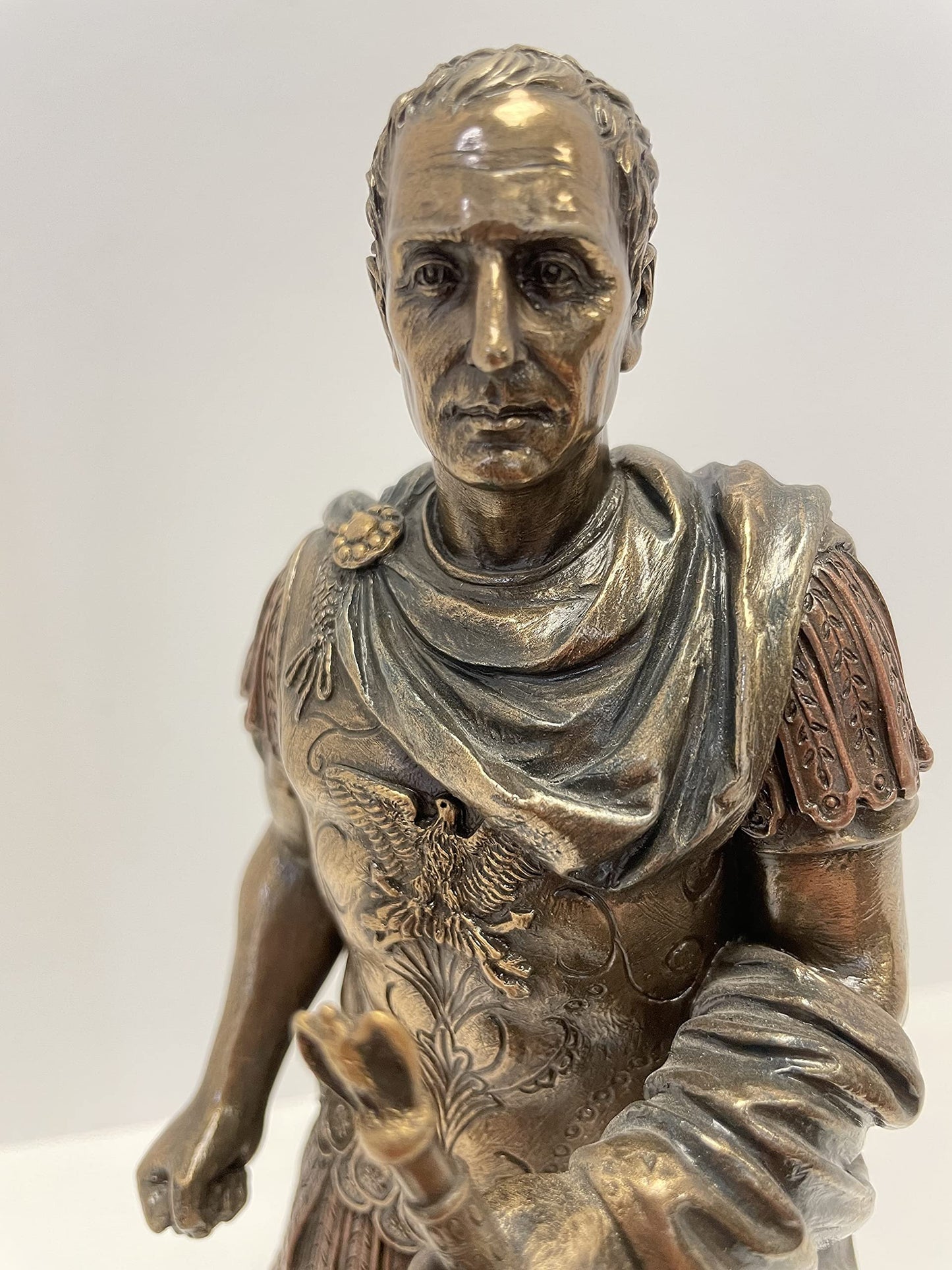 Gaius Julius Caesar in Roman Military Uniform Statue Bronze Finish