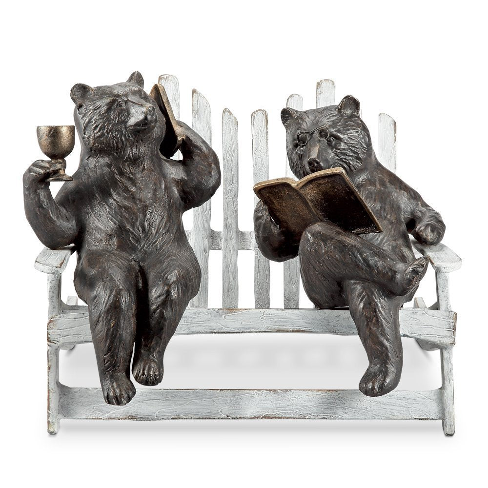 SPI Hipster Bears on Bench Garden Sculpture