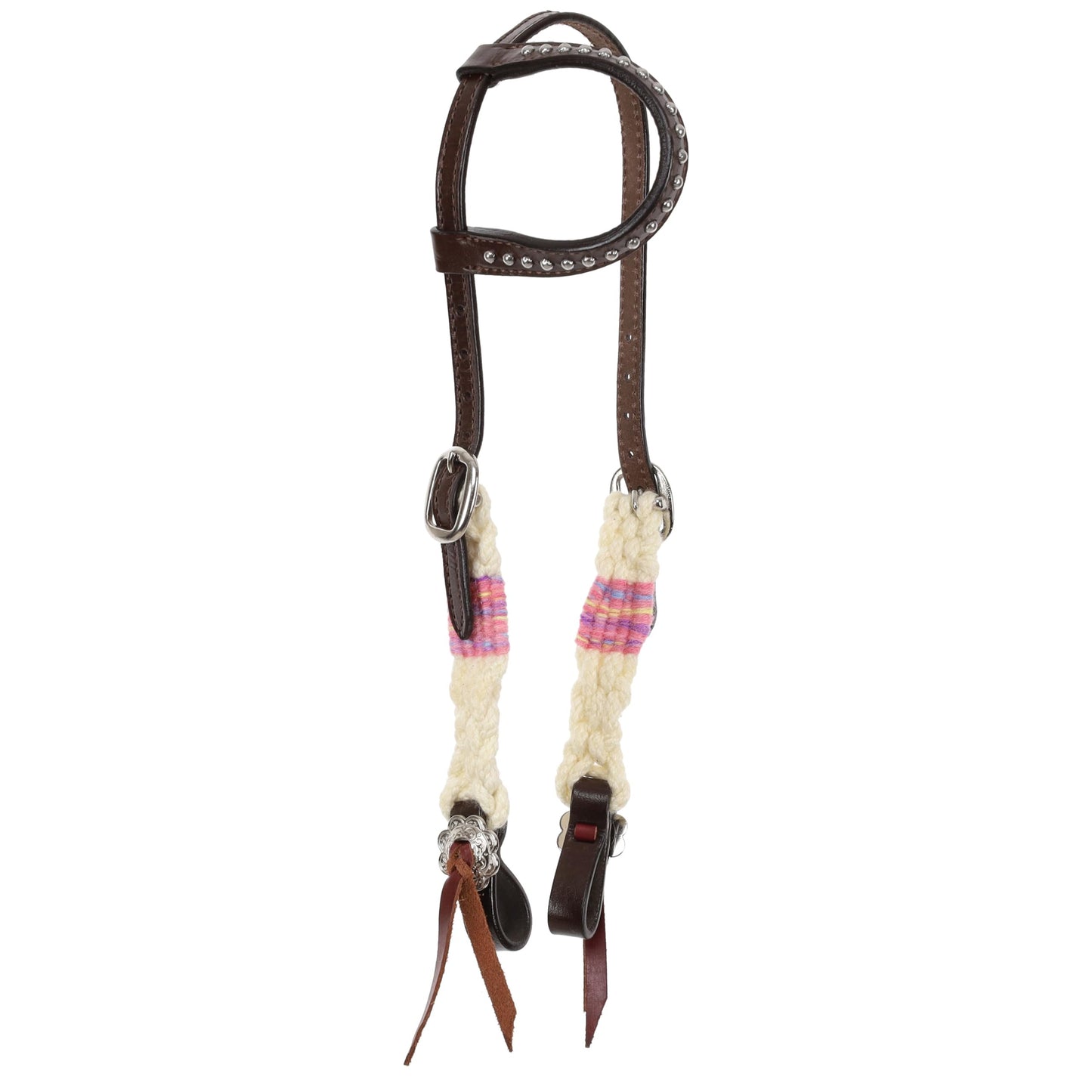 Showman Frosted Pink Mohair Single Ear Headstall & Breast Collar Set