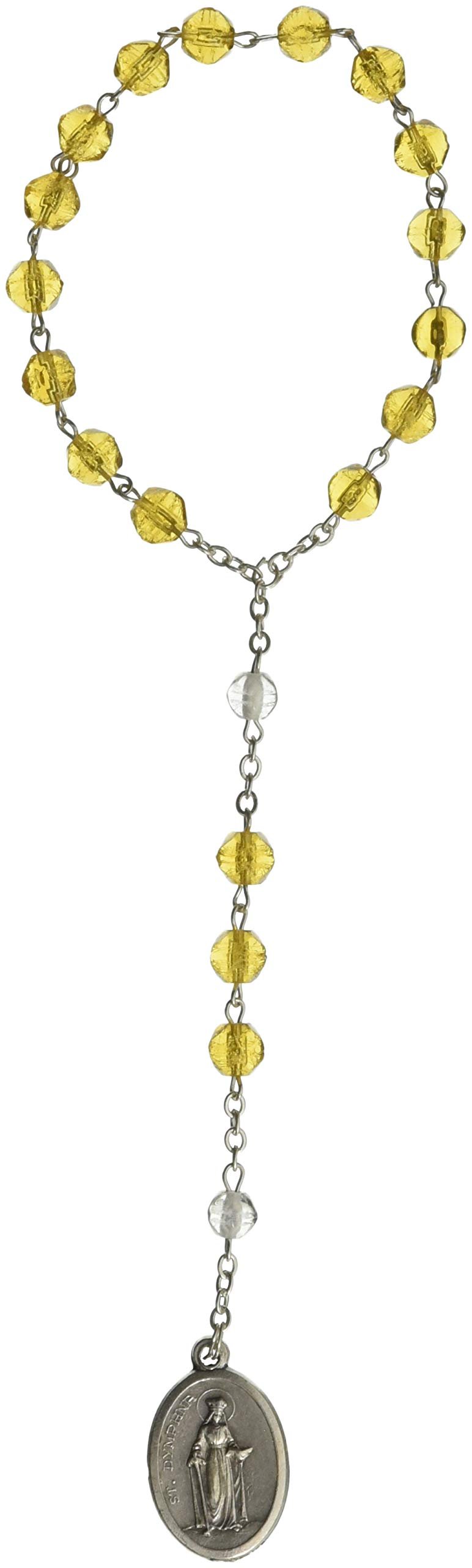 WJ Hirten 24 Saint Dymphna Deluxe Chaplet with Topaz Beads