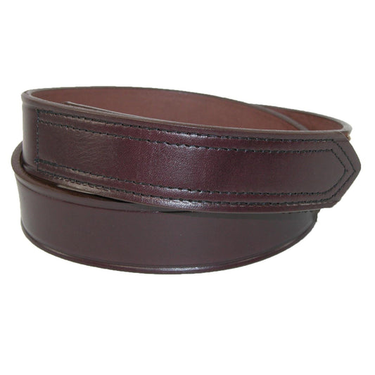 Boston Leather Mens Leather 1 3/8 inch Hook and Loop Fasteners No Scratch Work Belt | Brown 32