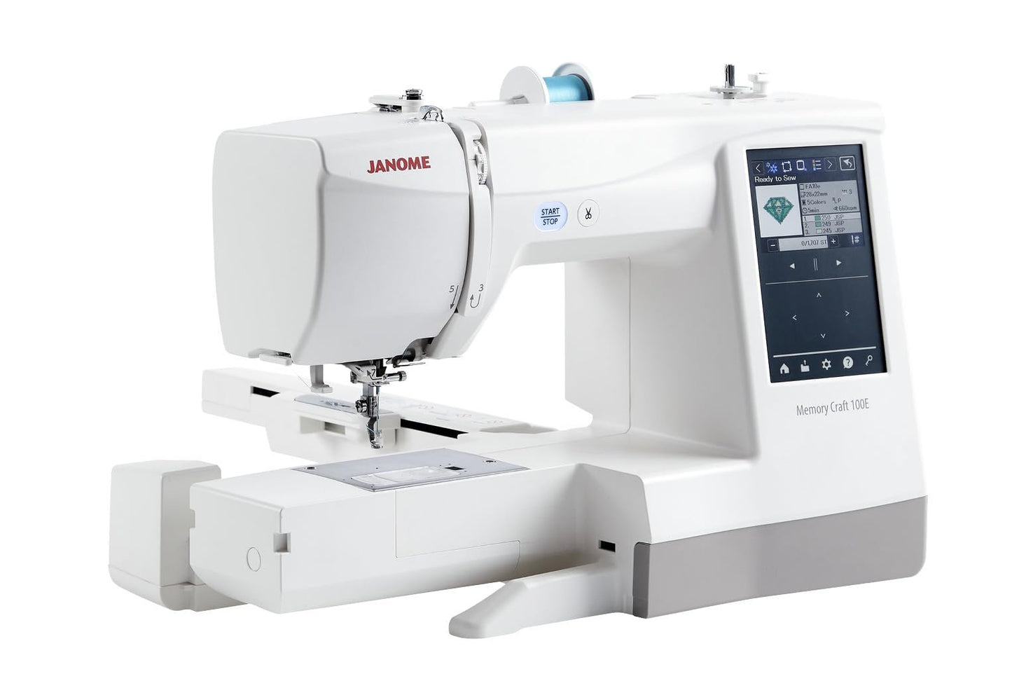Janome Memory Craft 100E Embroidery Only Machine - Max Embroidery 5.5" x 5.5"