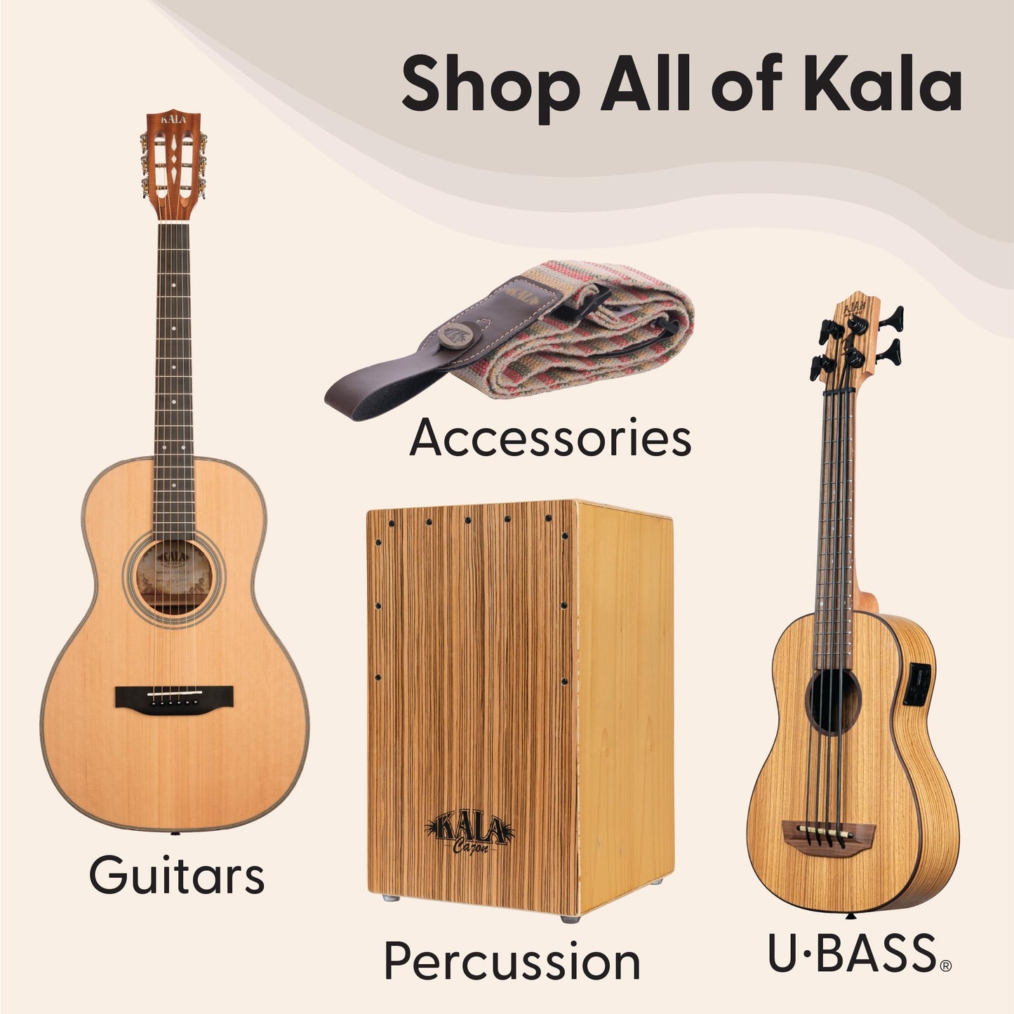 Kala Brand Music Co. 4-String Soprano Ukulele with Natural Mahogany Finish, Aquila Strings for Beginners and Enthusiasts