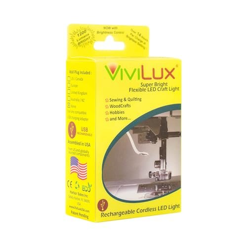 ViviLux Bright Flexible LED Craft & Sewing Light; USB Rechargeable Cordless Small Task Light for Sewing Machine, Crafting & Hobbies; This Item has Been Replaced with VLSWL03RE Rare Earth Magnet