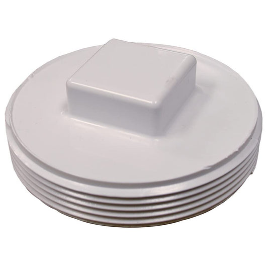 Jones Stephens P49350 3-1/2 PVC RH Cleanout PLUG - White