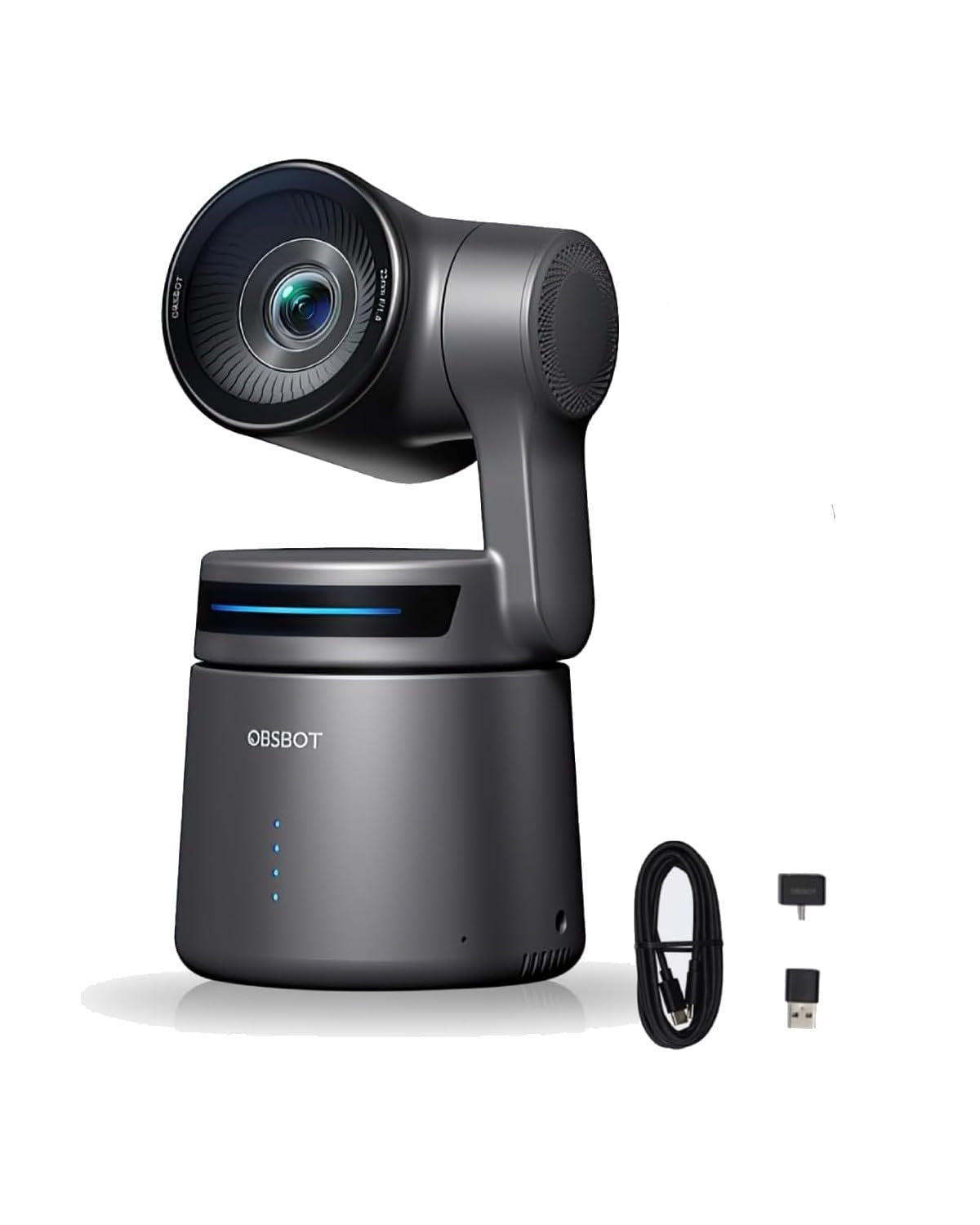 OBSBOT Tail AIR NDI Streaming PTZ Camera, 4K Webcam with AI Tracking, 1.8" CMOS, f/1.8 Aperture, Gesture & Remote Control, Wired&Wireless Connection, LiveStream for Church, Music Live.