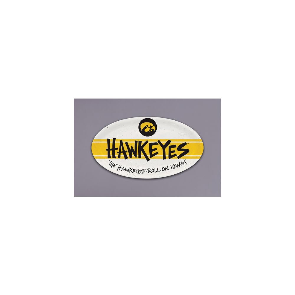 Magnolia Lane University of Iowa Hawkeyes Plate Oval 680g, 12.25-inch Length, Serverware, Kitchen Accessories