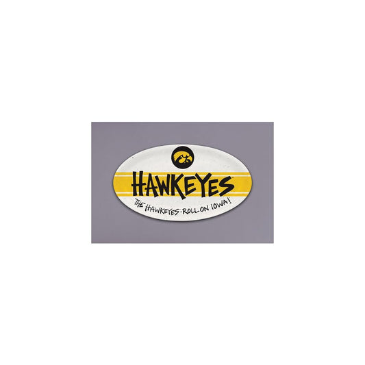 Magnolia Lane University of Iowa Hawkeyes Plate Oval 680g, 12.25-inch Length, Serverware, Kitchen Accessories