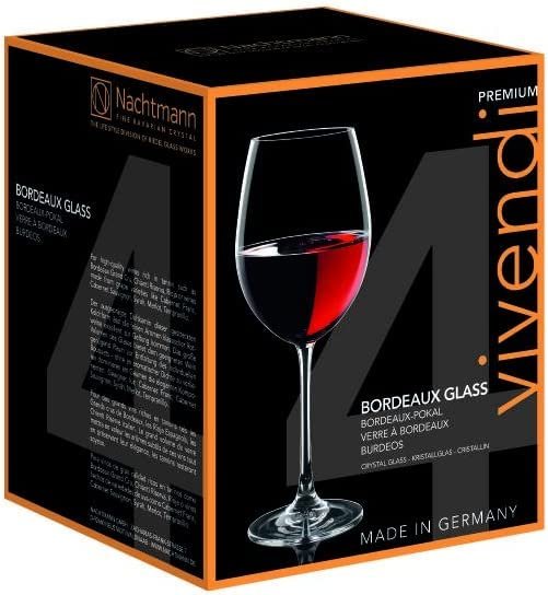 Nachtmann Vivendi 25 Oz Bordeaux Glasses (Set of 4) - Crystal Wine Glasses for Red & White Wine, Long-Stemmed Glassware - Dishwasher Safe, Break-Resistant Wine Glass Set for Home, Parties, Gifting
