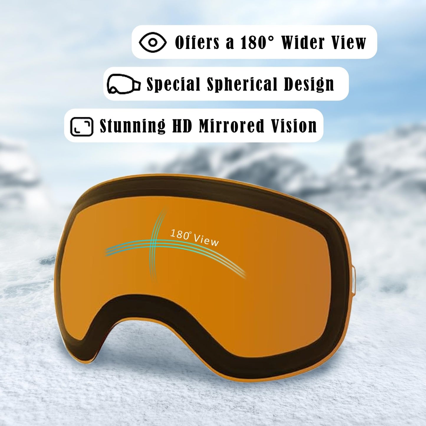 Daytona Helmets Snowboard Goggles - Anti Fog Ski Goggles For Men, Women & Youth - Anti Scratch Ski Goggles For UV Protection