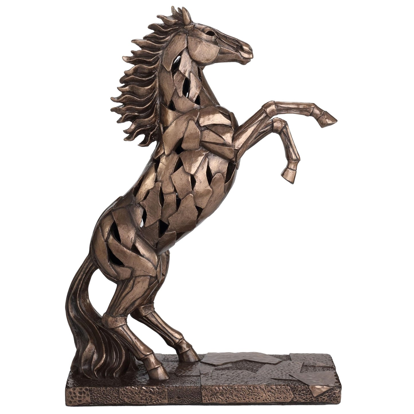 Veronese Design 11 1/4 Rearing Horse Illumination Resin Sculpture Cold Cast Bronze Finish