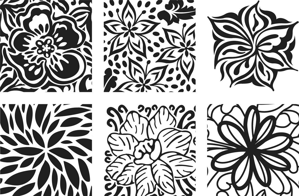 Cedar Canyon Textiles CCT4005 Artist's Paintstiks Rubbing Plates, Floral Fantasy, 6-Pack
