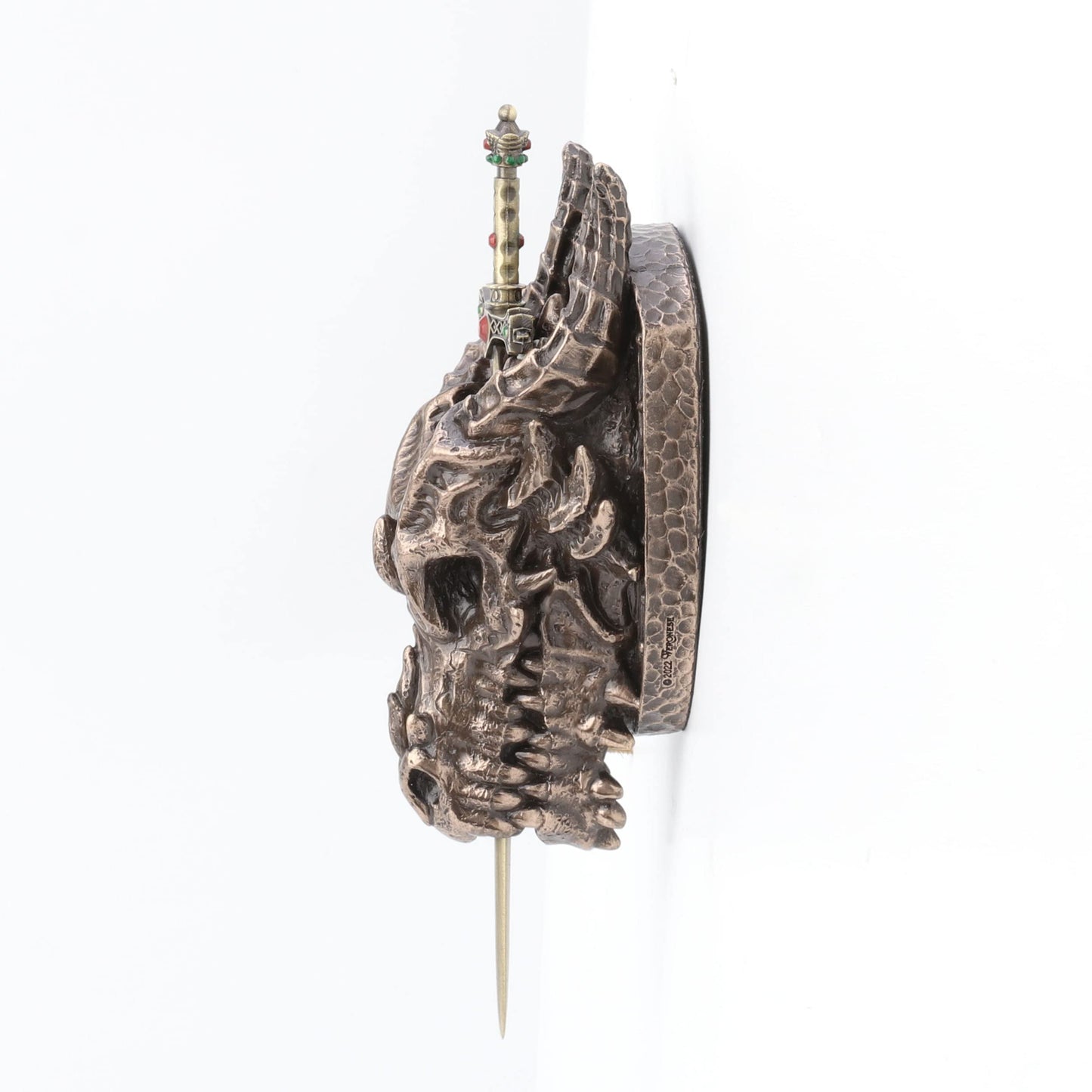 Veronese Design 6 1/4 Dragon Skull Trophy Sword Sheath Resin Wall Sculpture Bronze Finish Letter Opener