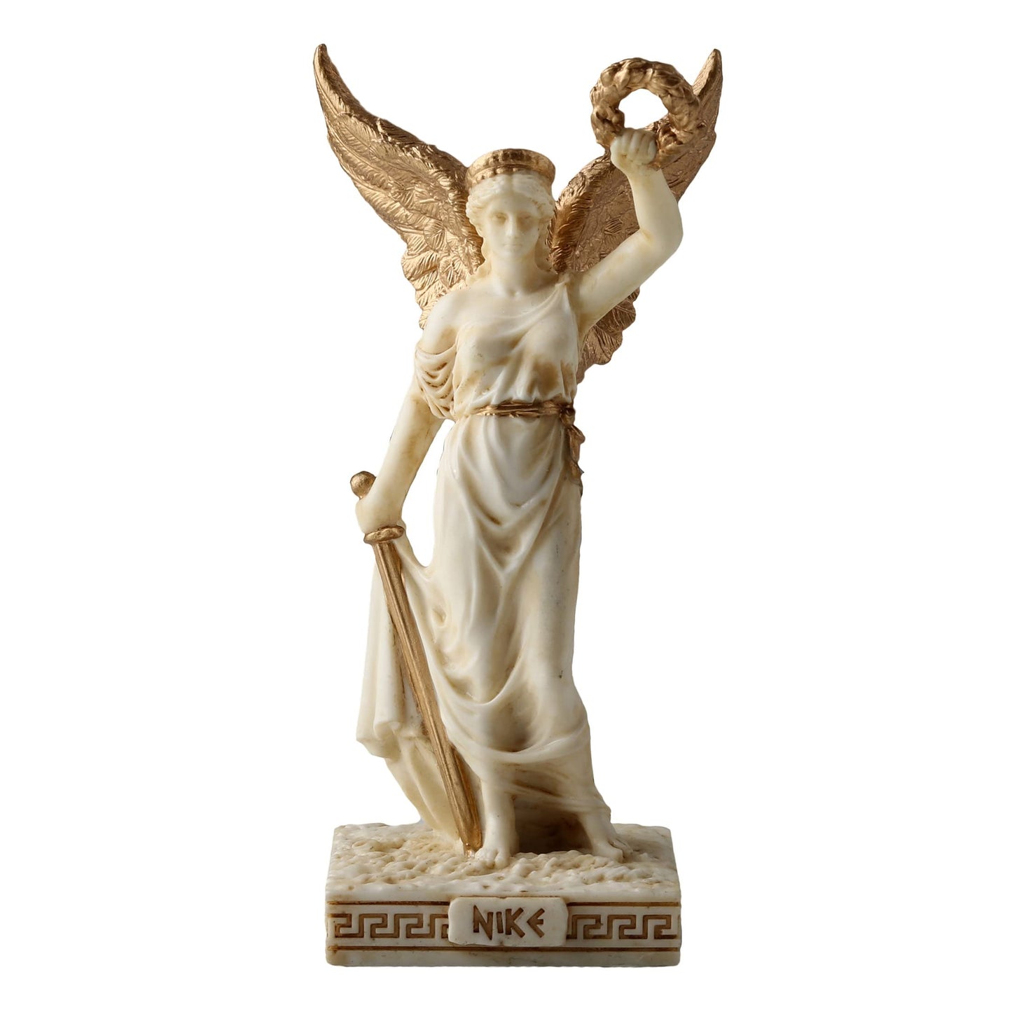 Veronese Design 4 Inch Nike Greek Goddess of Victory Resin Miniature Handpainted White Gold Finish