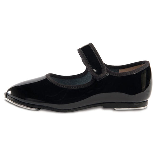 Danshuz Little Girls Black Patent Strap Tap Shoe Size 1
