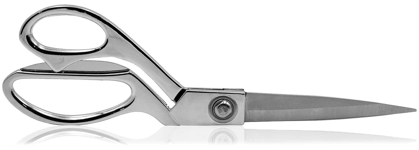 Professional Tailor 9.5” Sharp Scissors for Cutting Heavy Fabrics & Leather + Measuring Tape & Tailor’s Chalk
