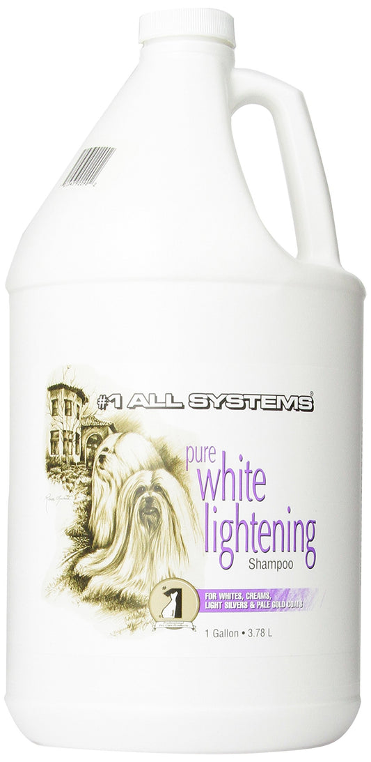 #1 All Systems Pure White Lightening Pet Shampoo, 1-Gallon