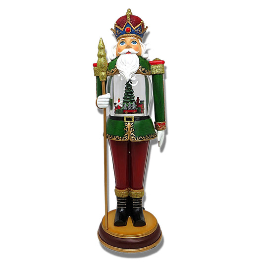 Christmas by Roman Inc., Amusements Collection, 18" H Musical LED Nutcracker W/,Lantern, Snow Globe, Holiday Home Décor, Santa, Cardinal, Nutcracker, Snowman, Reindeer (5.5x6x18.25)