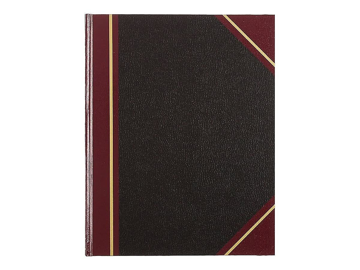 National 56231 Texthide Record Book Black/Burgundy 300 Green Pages 10 3/8 x 8 3/8