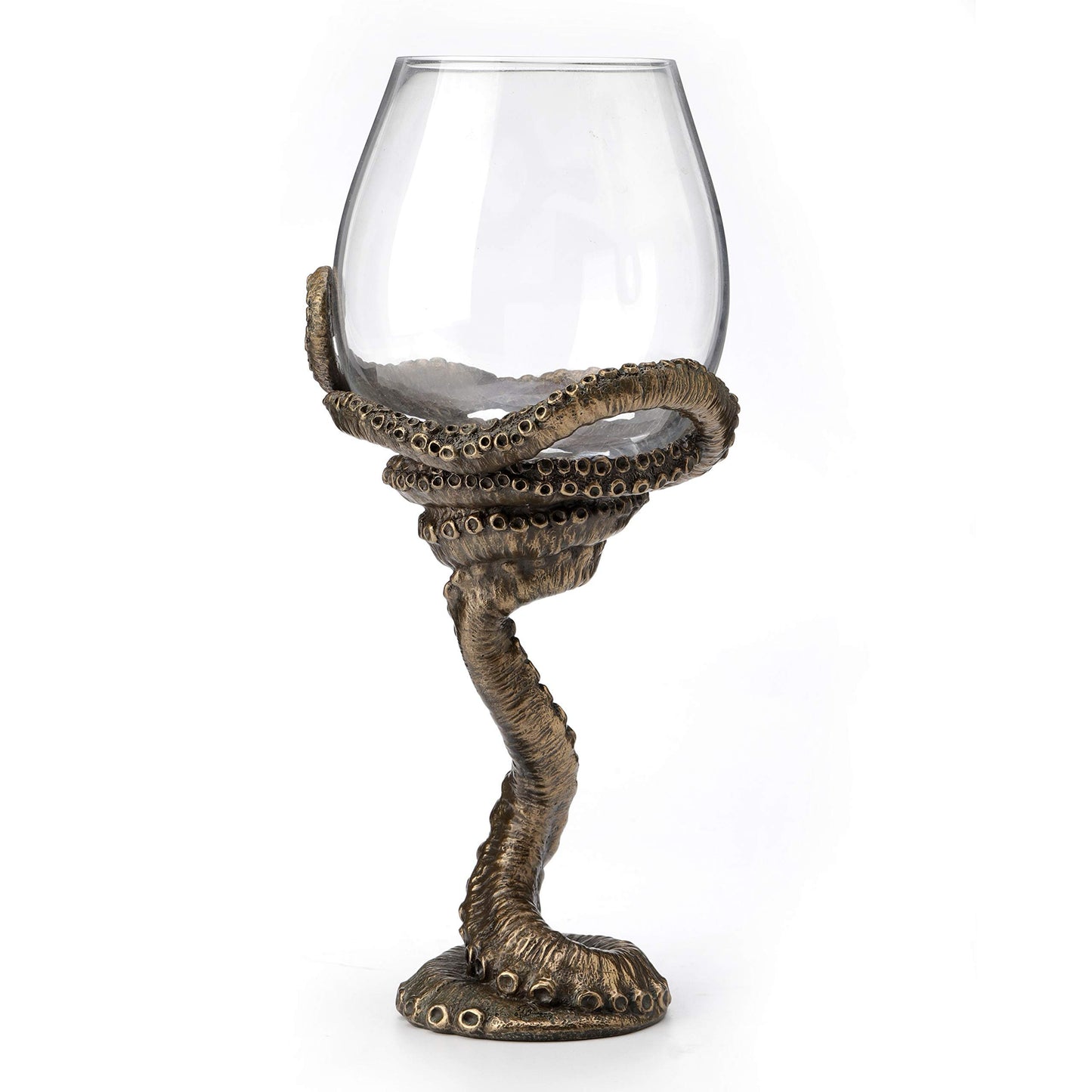 Veronese Design 9.75 Inch Steampunk Octopus Tentacle Occult Wine Glass Antique Bronze Finish