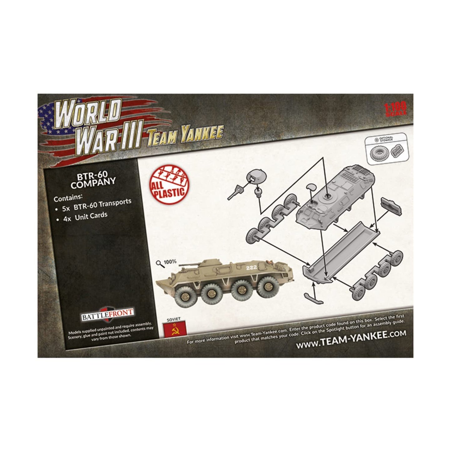 World War III Team Yankee Soviet BTR-60 Company Transport Platoon Plastic TSBX14