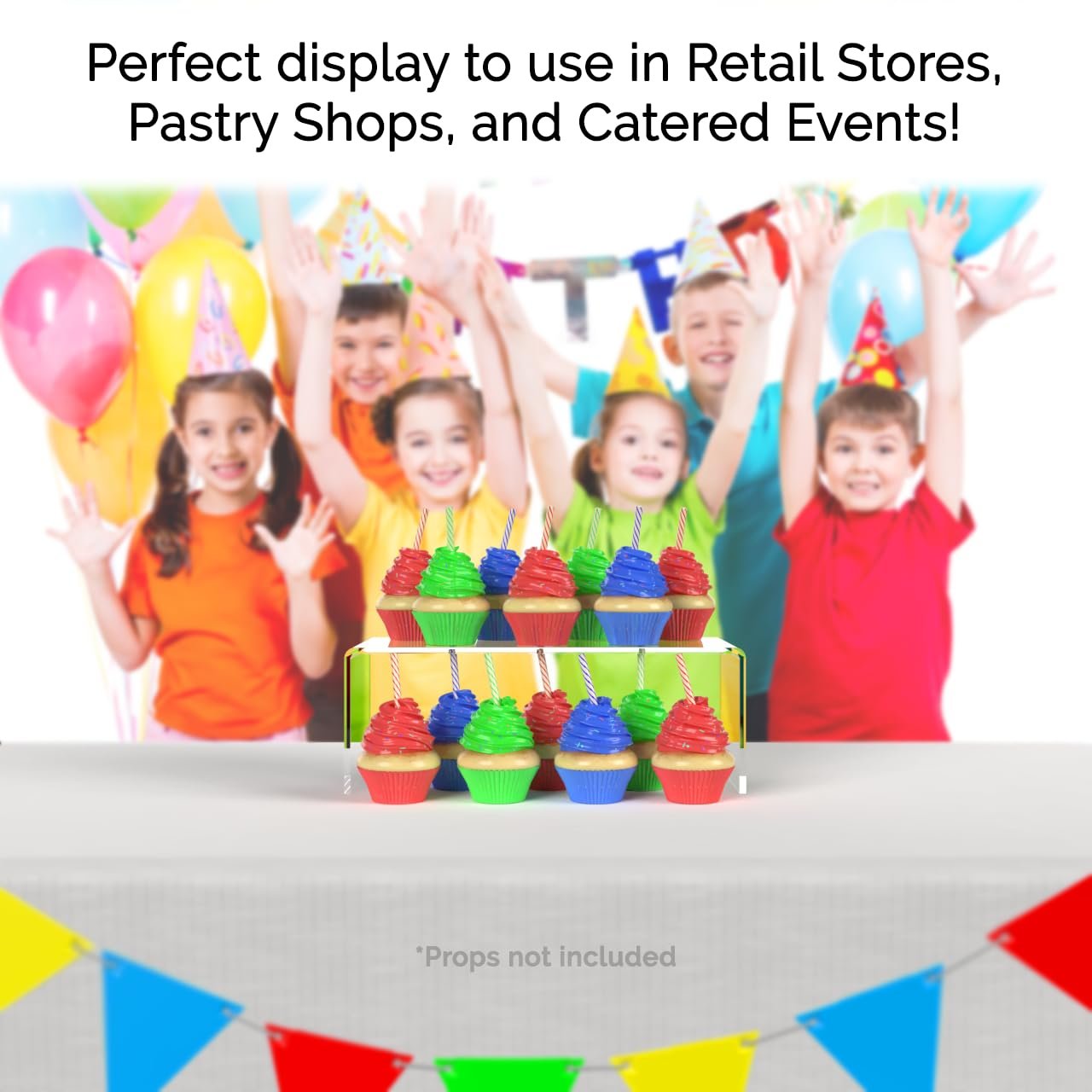 Marketing Holders Clear Acrylic Riser Display Stand 11" Wide x 4.5" Deep Merchandising Showcase Pedestal Retail Stores and Boutiques Throne Counter Small Figurines and Products Platform