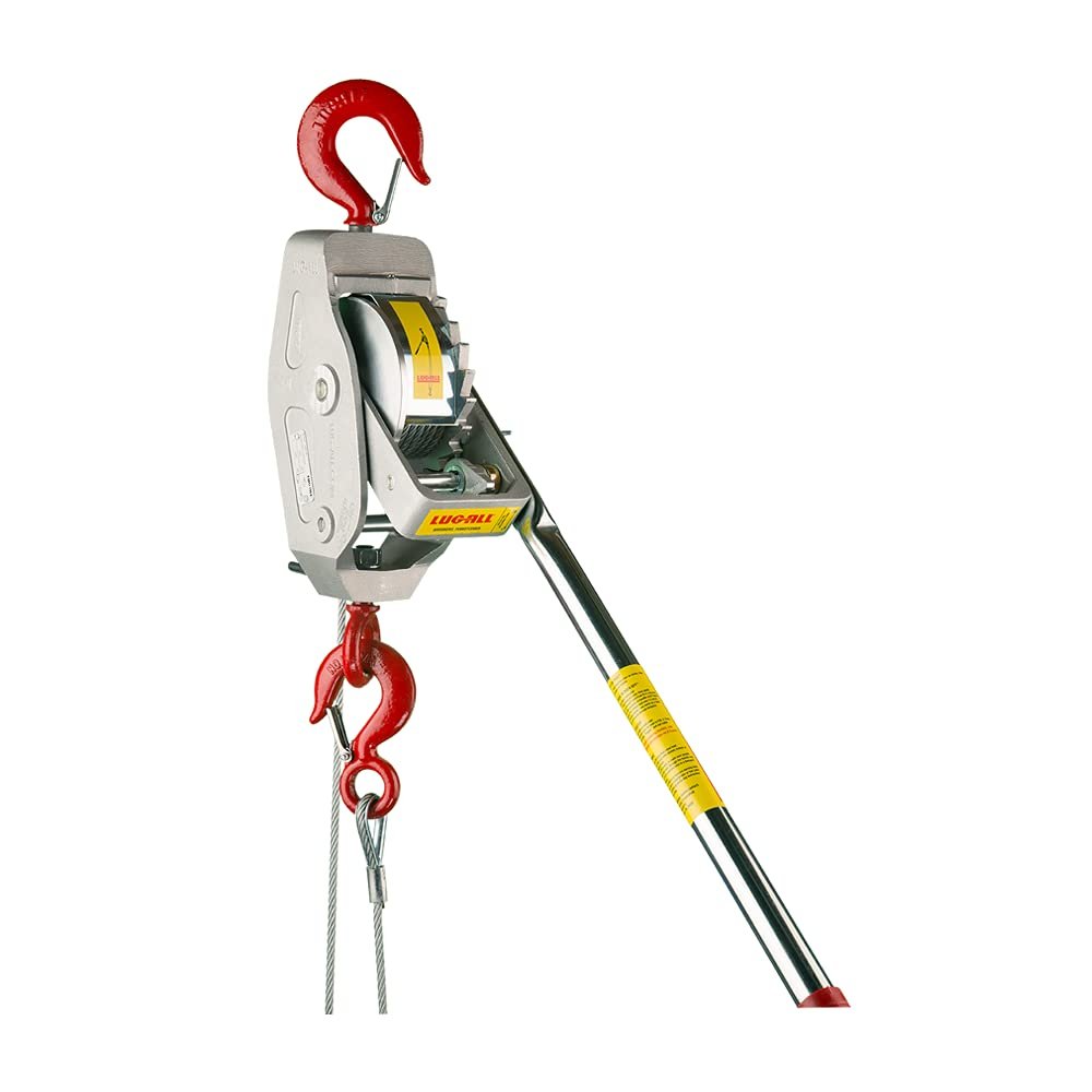 Lug-All 3000-30 Industrial-Grade Cable Come Along Ratchet Winch Hoist Featuring Double or Single Line Lift Capabilities With 1 1/2 Ton Capacity