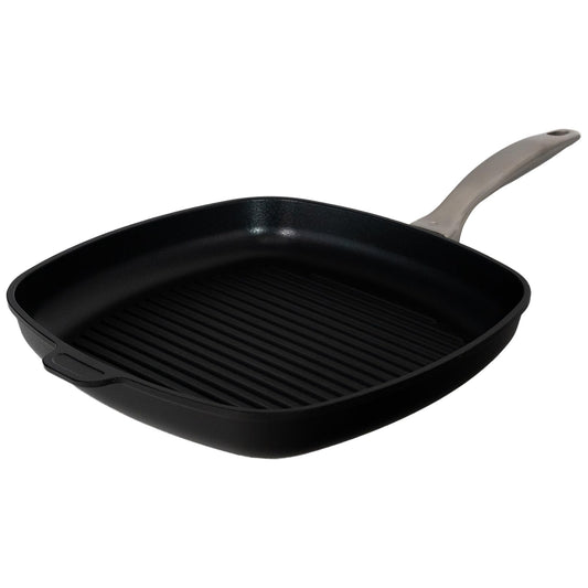 Swiss Diamond Nonstick Hybrid Ceramic and Diamond-Infused Square Grill Pan Dou Ceramic, Dishwasher & Oven Safe Up To 500 °F, 11 x 11-Inches