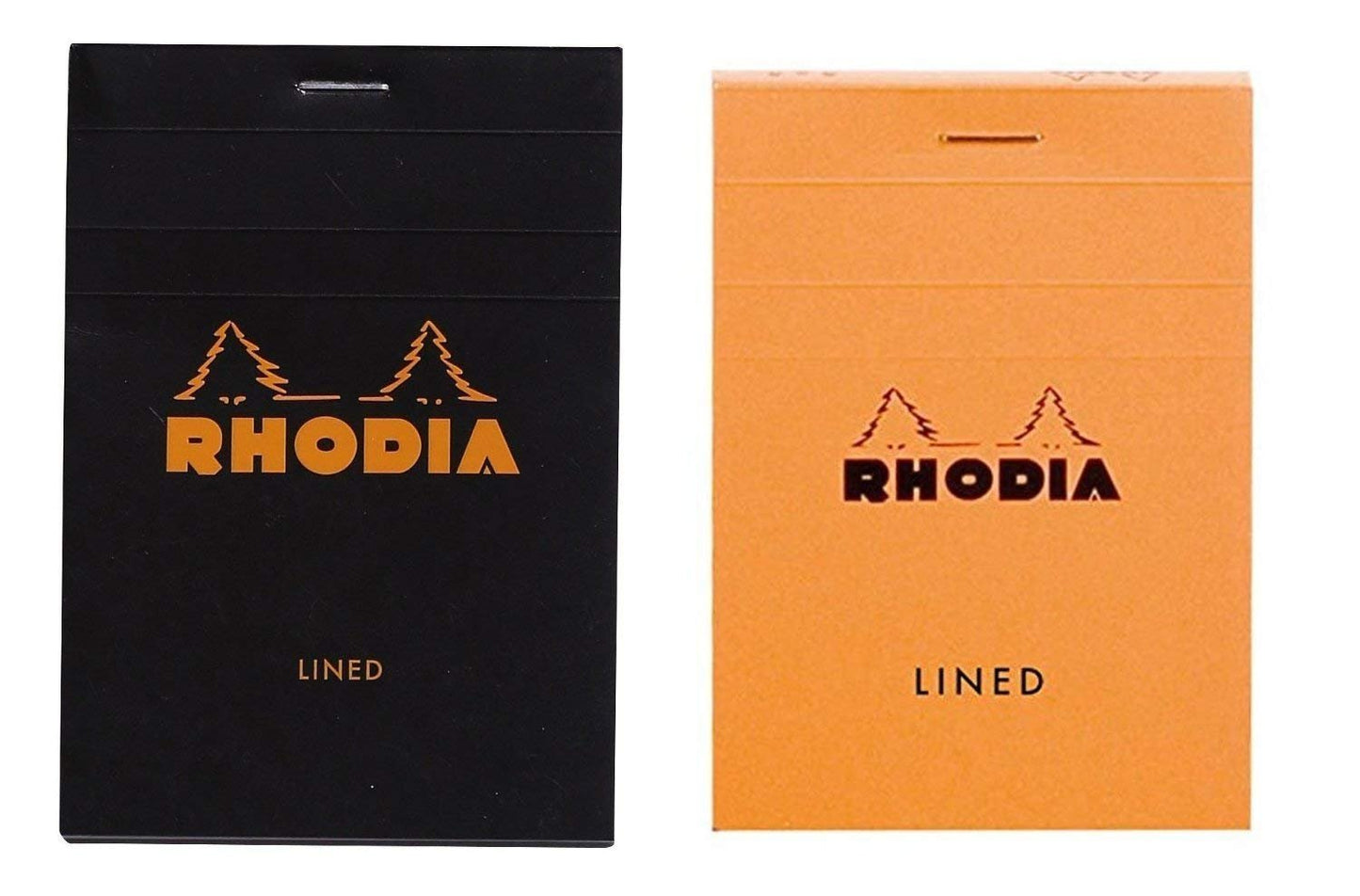 RHODIA # 12 Notepad 3-3/8 x 4-3/4 Lined ORANGE and Black, Pack of 2