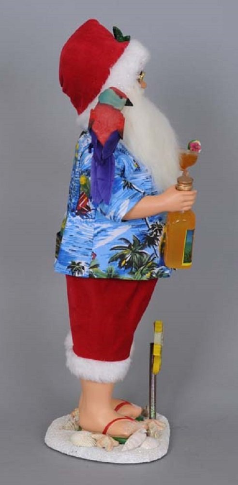 Karen Didion Originals Margarita Beach Santa Figurine, 18 Inches - Handmade Christmas Holiday Home Decorations and Collectibles
