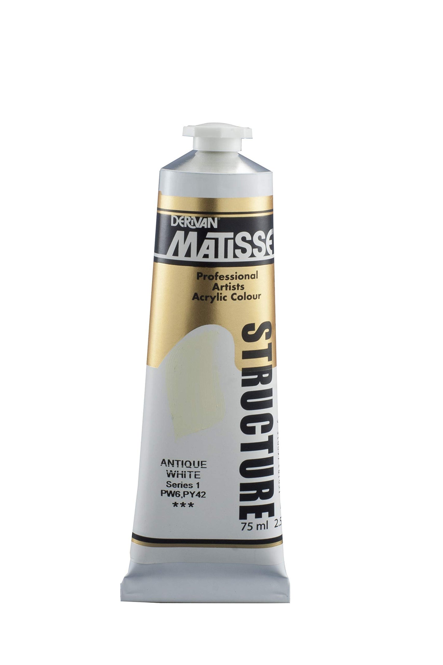Matisse Structure Heavy Body Acrylic Paint High Viscosity Acrylics - 75 ml Tube - Antique White