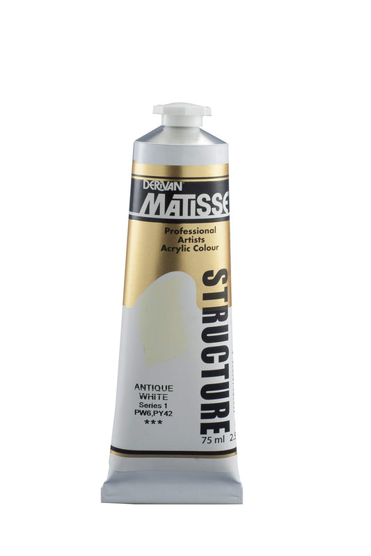 Matisse Structure Heavy Body Acrylic Paint High Viscosity Acrylics - 75 ml Tube - Antique White