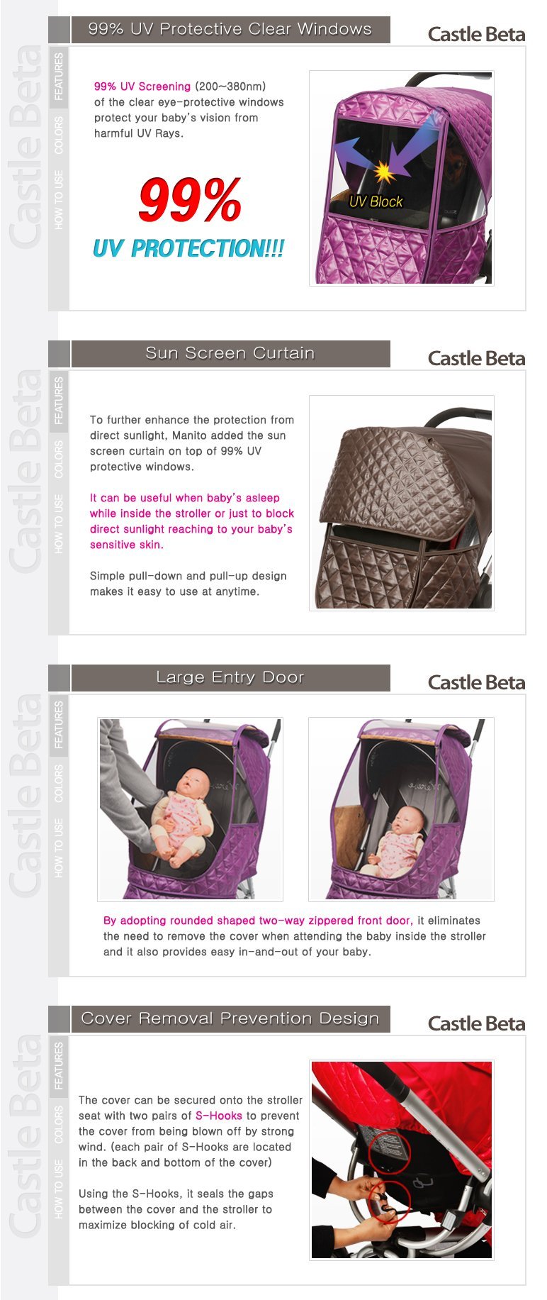 Manito Castle Beta Stroller Weather Shield