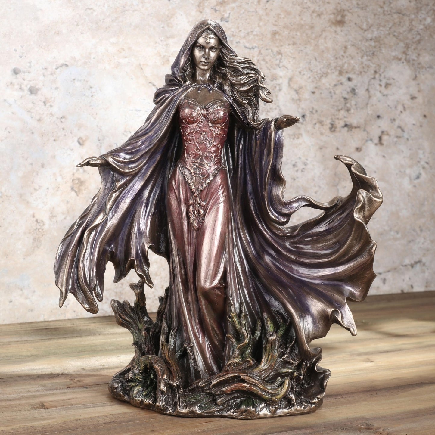 Veronese Design 11 1/4 Inch Tall Morgana by Monte Moore Cold Cast Resin Antique Bronze Finish Sculpture