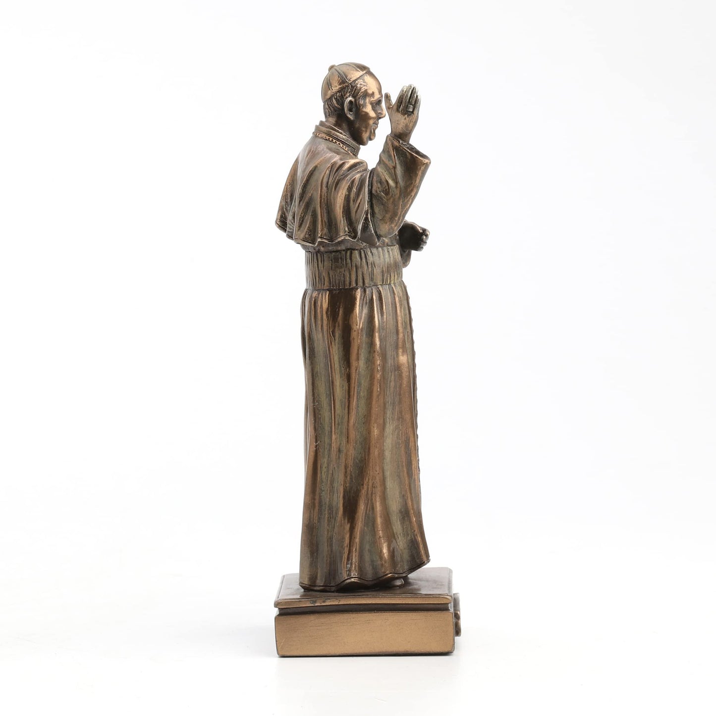 11 Inch Pope Francis Cold Cast Decorative Figurine, Bronze Color