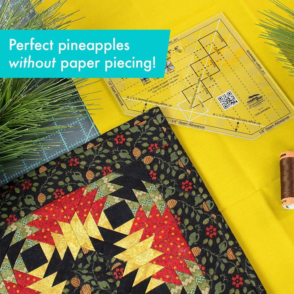 Creative Grids Pineapple Trim Tool Mini Quilt Ruler - CGRJAW3MINI