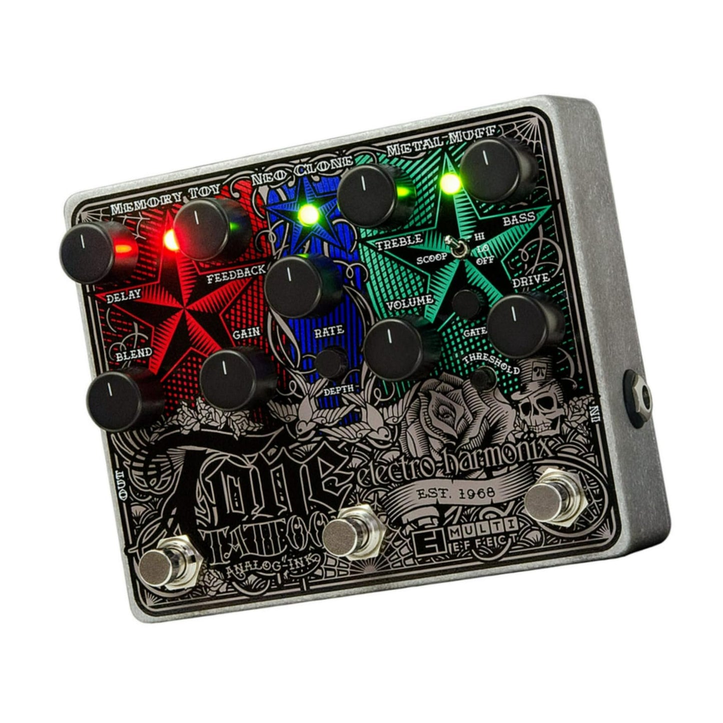 Electro-Harmonix Tone Tattoo Analog Delay/Chorus/Distortion Multi-Effect Pedal