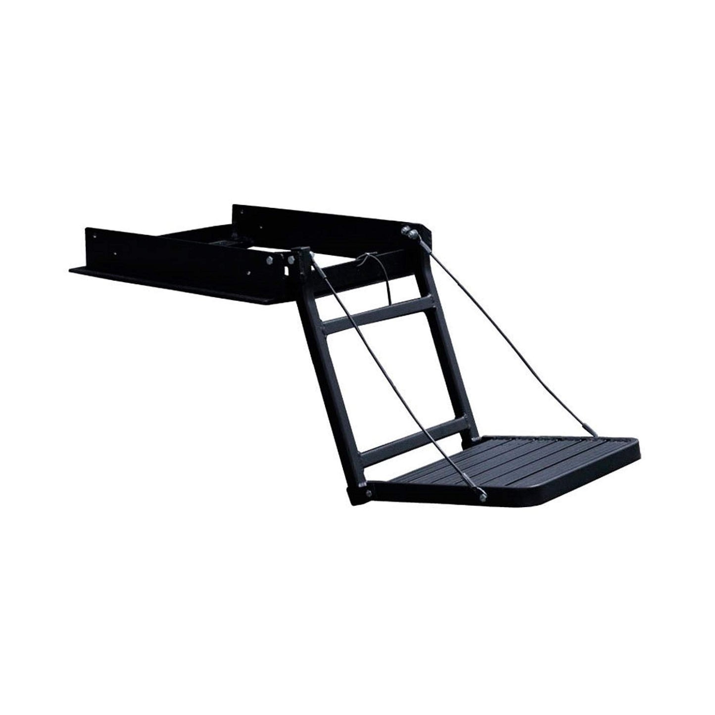 Great Day Truck N' Buddy Folding Tailgate Step/Seat Platform for Work Flatbed Trucks and Equipment Trailers - 300 lbs Weight Capacity - Black Powder-Coated Finish, TNB2000B