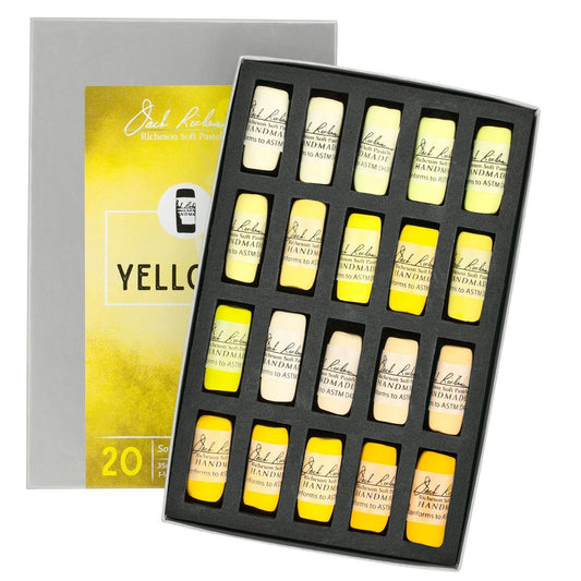 Jack Richeson 20 Piece Color Value Yellows Hand Rolled Soft Pastel Set
