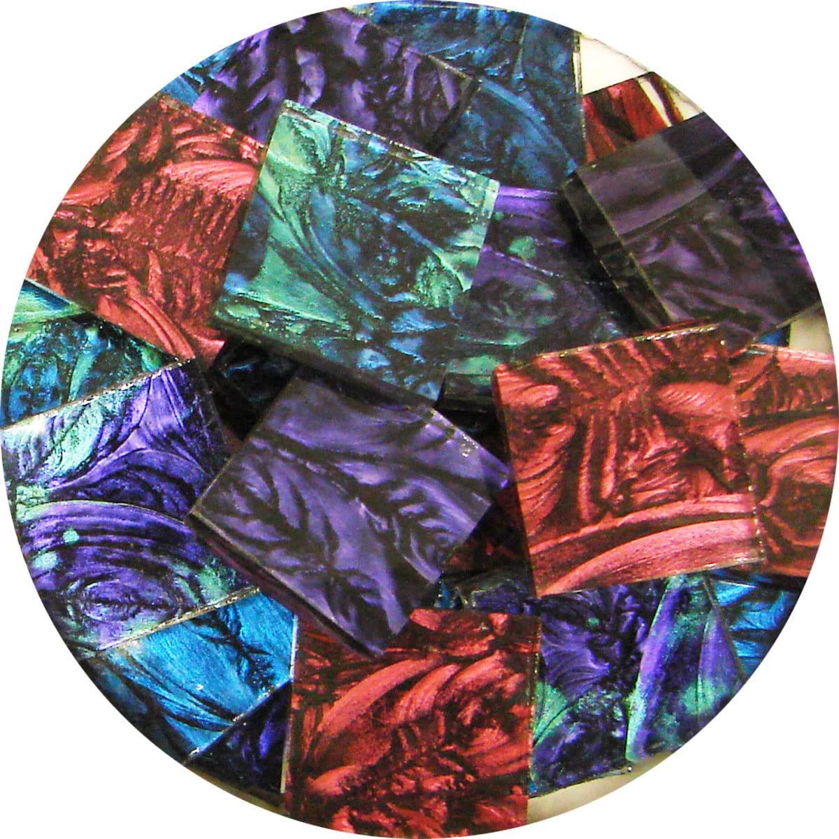 Delphi Glass 3/4" Van Gogh Solid & Multi-Colors Mix Mosaic Glass Tile, 75 Count