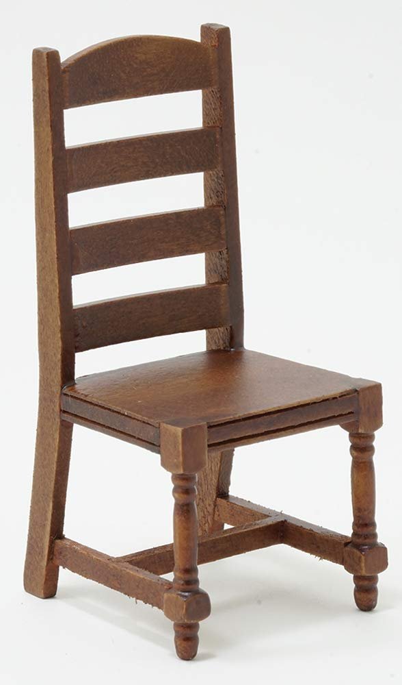 Classics by Handley Dollhouse Miniature Ladder Back Side Chair, Walnut
