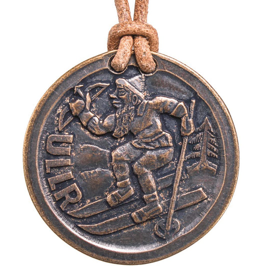 Shire Post Mint Ullr/Vegvisir Bronze and Leather Necklace