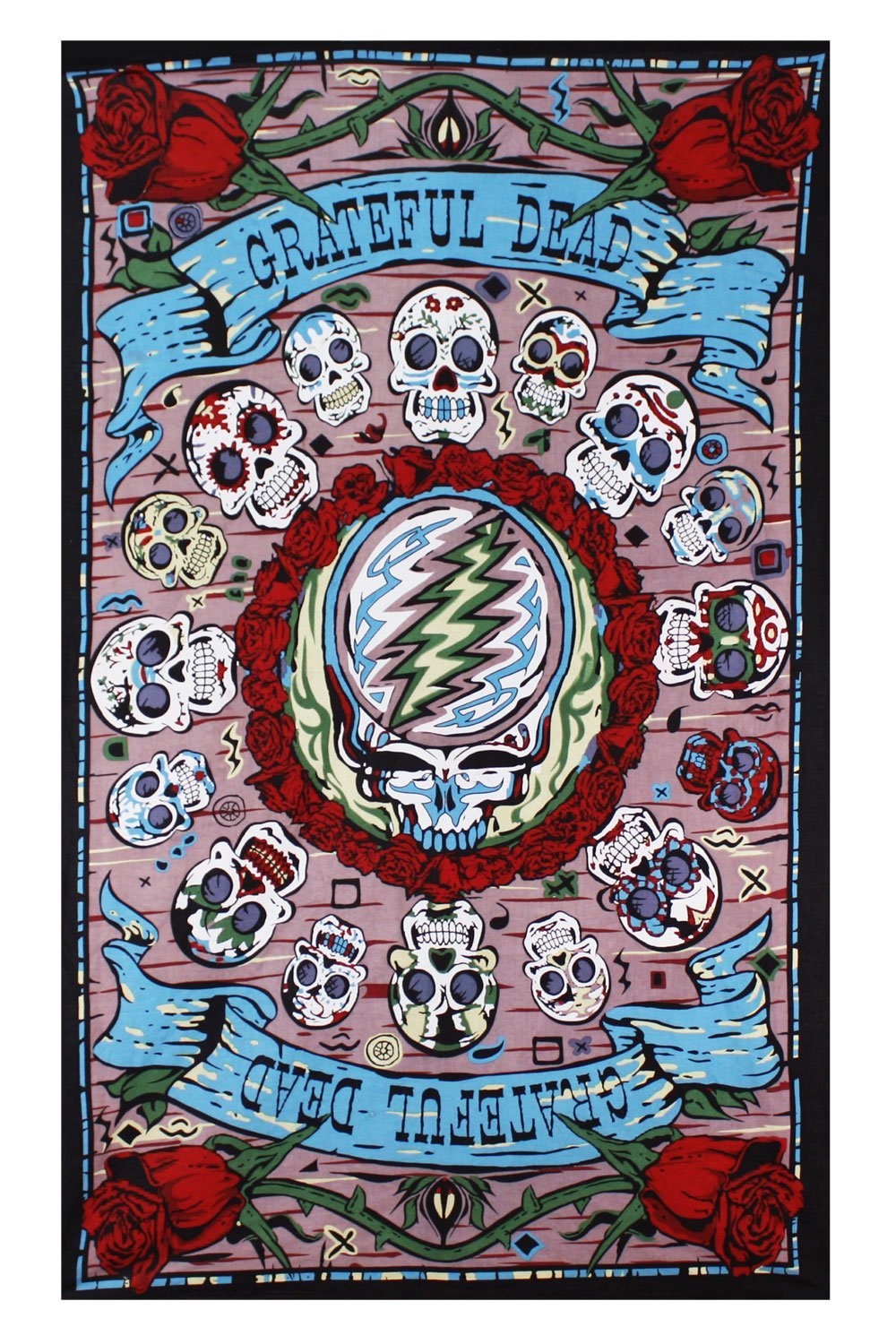 Sunshine Joy 3D Grateful Dead Mexicali Skulls Tapestry