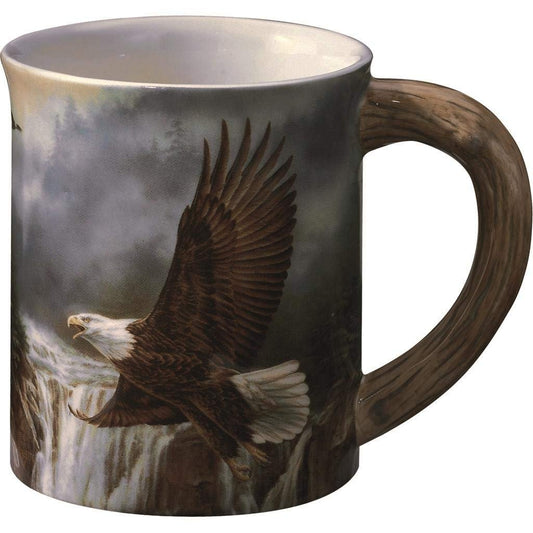 Wild Wings Bald Eagle Sculpted Mug by Rosemary Millette, Brown, 4-1/2" high