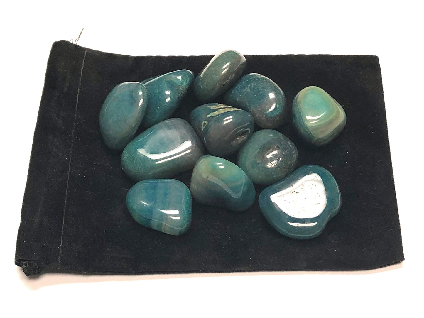 Zentron Crystal Collection: Tumbled Dyed Agate - Large 1" Pieces with Velvet Bag