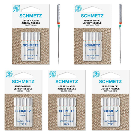 25 Schmetz Jersey Ball Point Sewing Machine Needles 130/705 H SUK Size 70/1025