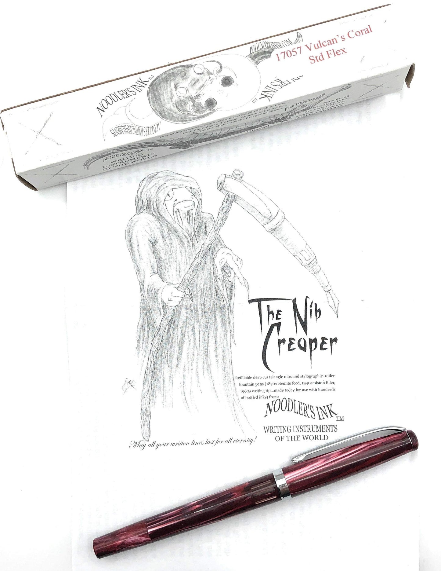 Noodler's Ink Standard Flex Fountain Pen with Twist-Fill Piston, Stainless Steel Nib, Vulcans Coral (17057)