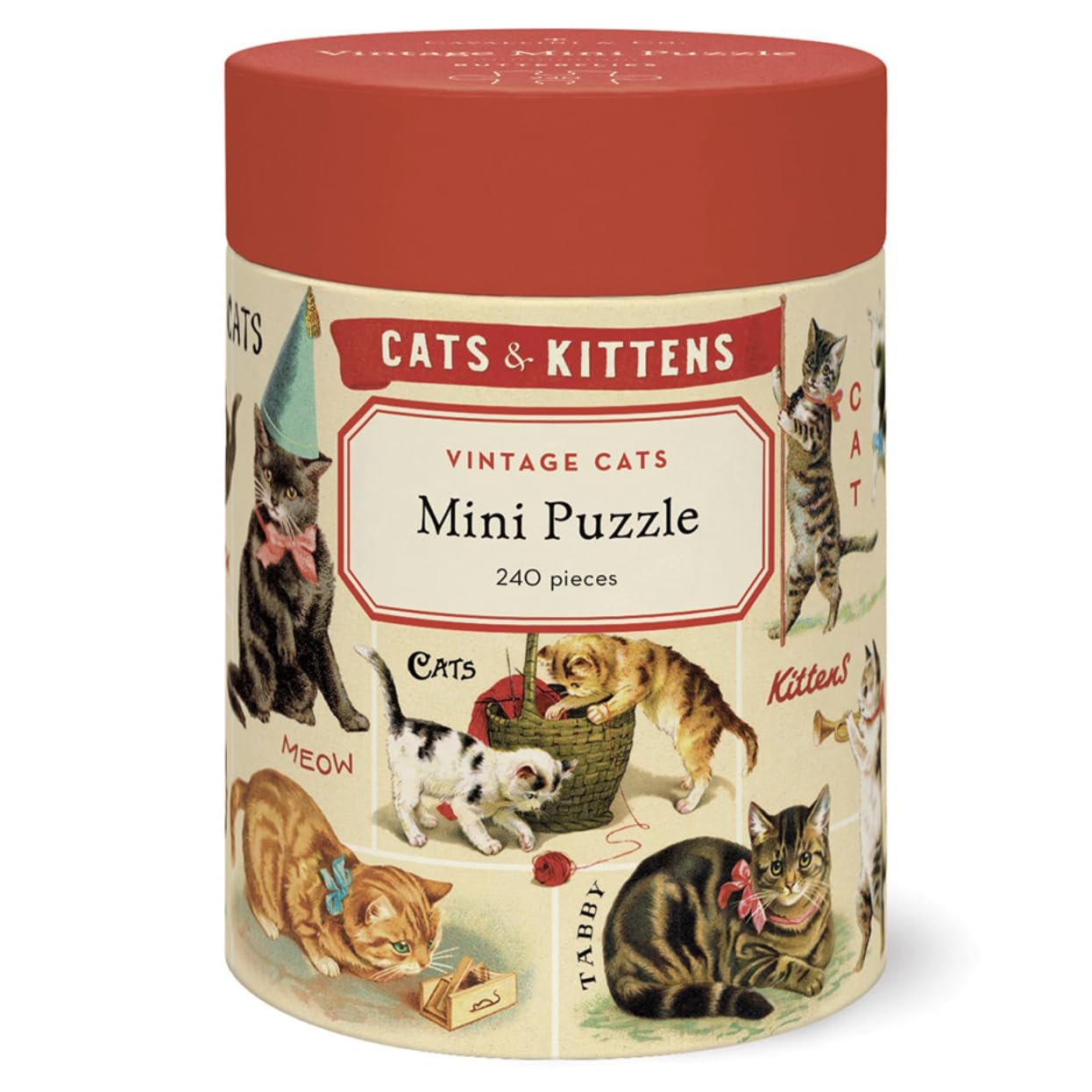 Cavallini Mini Puzzle, Vintage Cats, 240 Pieces