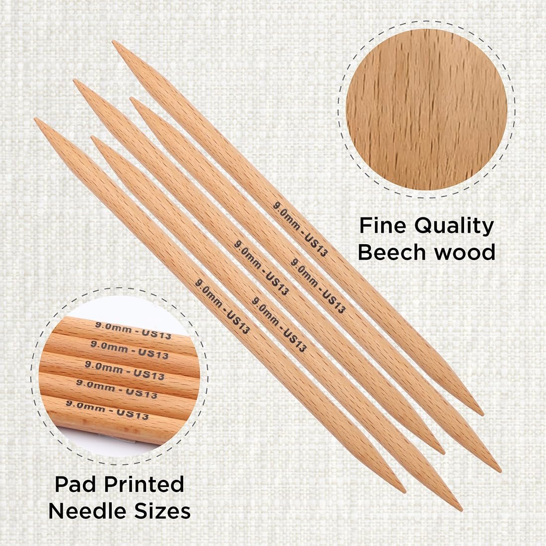 KnitPro Basix Beech Double Pointed Needles 8" (20cm)