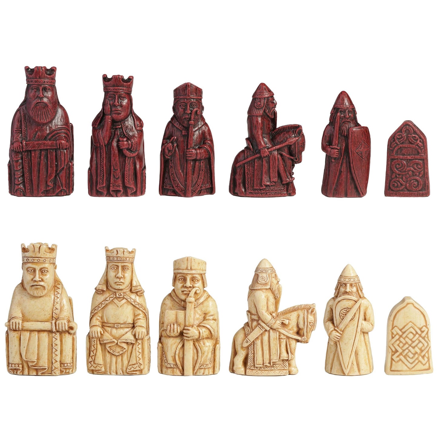 Veronese Design Isle of Lewis Chess Set Hand Painted Resin Figurine Collectible Statue